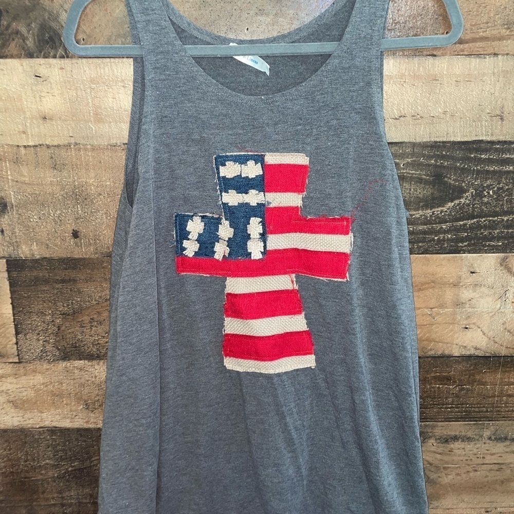 Womens flag cross tank